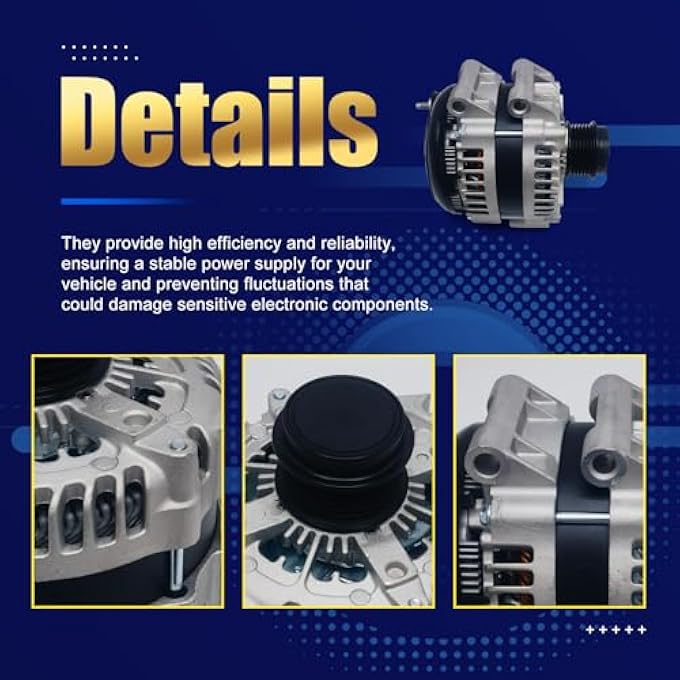 MOPKIUTR 4210007181 New Alternator 12V 180A Compatible with Chrysler Pacifica 2017-2020 3.6L, Voyager 2020 3.6L, Replace 11940, 421000-7181, 4210007181, 56029732AB (4210007181) - Image 3
