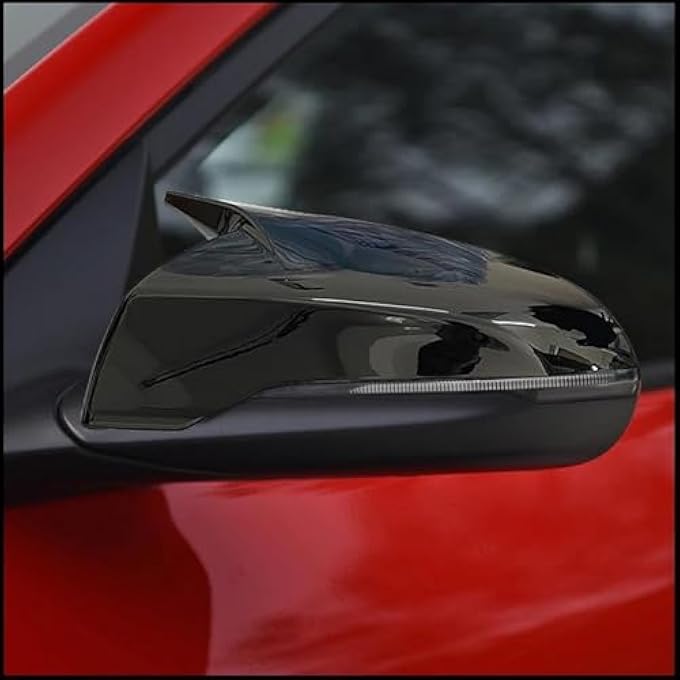 ريحني غطاء الرؤية الخلفية الخارجية متوافق مع هيونداي لفيلوستر 20182023 غطاء مرآة خلفية جانبية غطاء جناح غطاء رؤية خلفية مظهر ألياف الكربون أسود لامع - Image 3