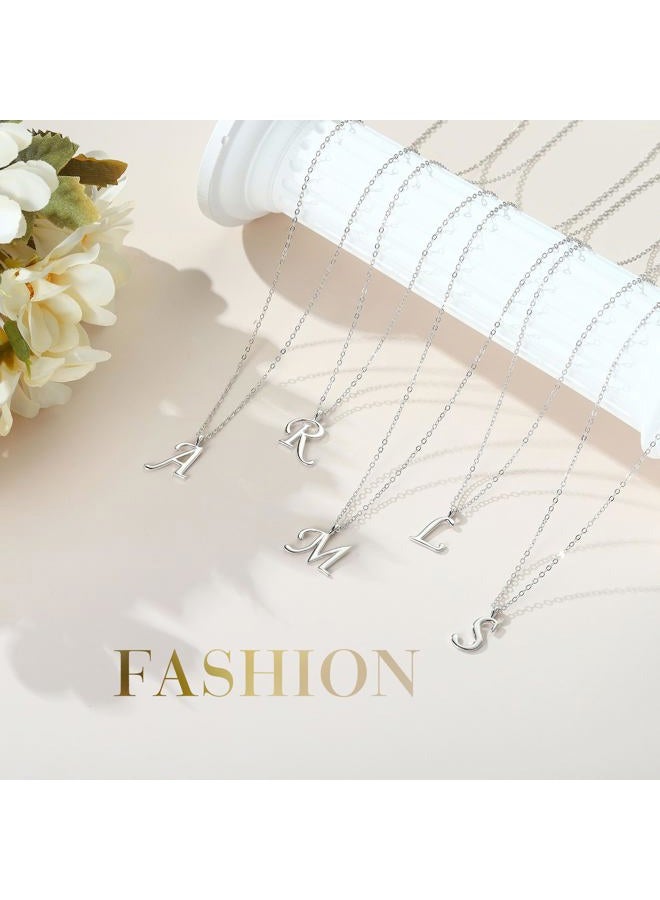 Yoosteel Sterling Silver Initial Necklaces, A Silver Initial Necklaces Dainty Letter Necklace Hypoallergenic Jewelry Little Kids Jewelry for Girls Initial Necklaces Jewelry Gifts for Women Teen Girls - Image 5