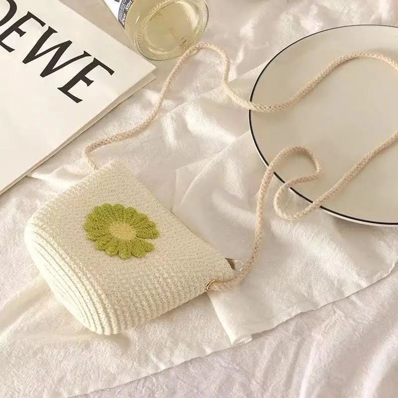 Bag Princess Key Coin Purse Handwoven Children'S Straw Bag Mini Fruit Zipper Bag Crossbody Bag - Image 1
