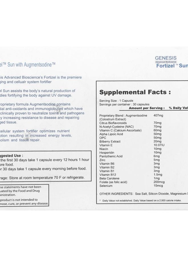 ENADA Fortizel Sun® Cellular System Fortifier 30 Capsules - Image 2