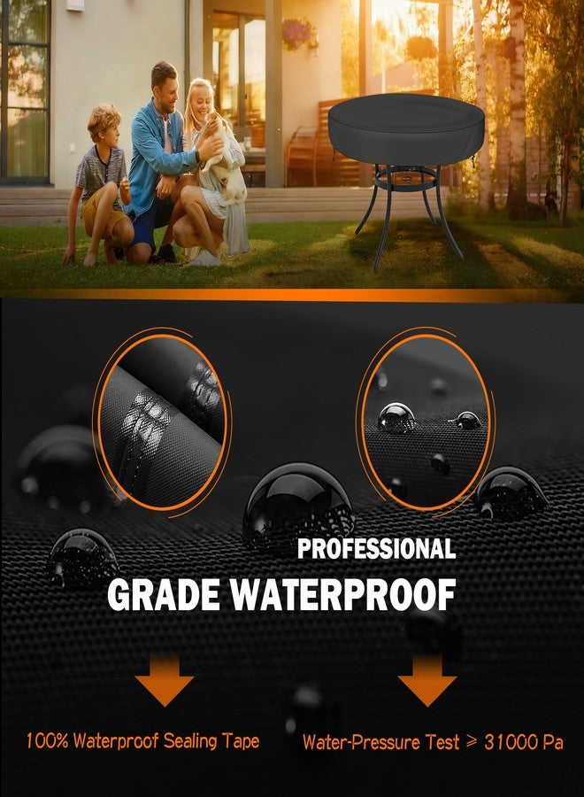 TOHONFOO Outdoor Round Table Cover - Waterproof Anti-UV Round Patio Table Cover - Fits Outdoor Table Up to 58-60 Inch - Image 3