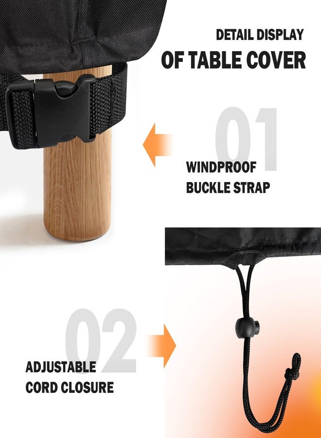 TOHONFOO Outdoor Round Table Cover - Waterproof Anti-UV Round Patio Table Cover - Fits Outdoor Table Up to 58-60 Inch - Image 5