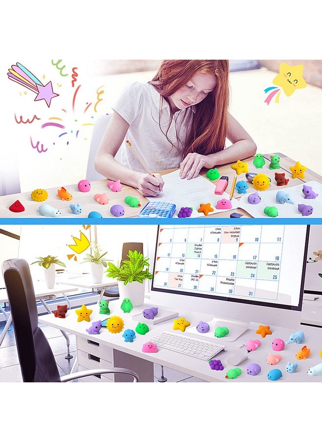 POKONBOY - 100Pcs Squishies Mochi Squishy Toys, Mini Squishies Animals Fruit Unicorn Squishy Easter Egg Fillers Party Favors For Kids Stress Relief Toys For Boys Girls Adults, Random - Image 1