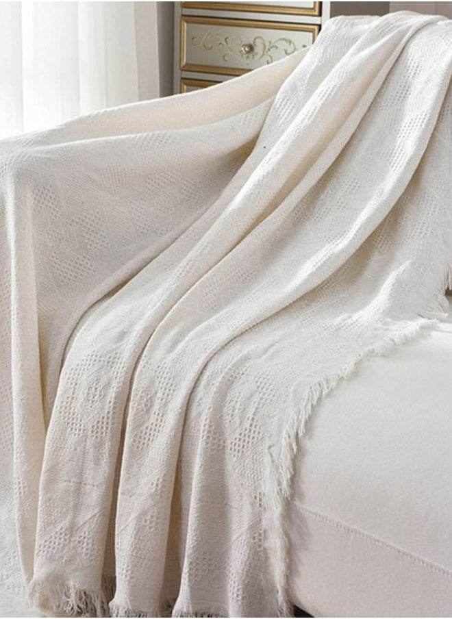 Pastoral Style Sofa Slipcover White 130 x 180cm