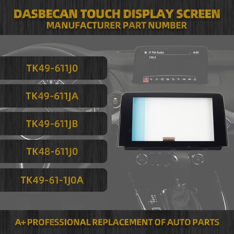 Dasbecan داسبكان Uconnect شاشة تعمل باللمس 8" زجاج ديجيتزر لمازدا CX-9 (2016-2018) - Image 4