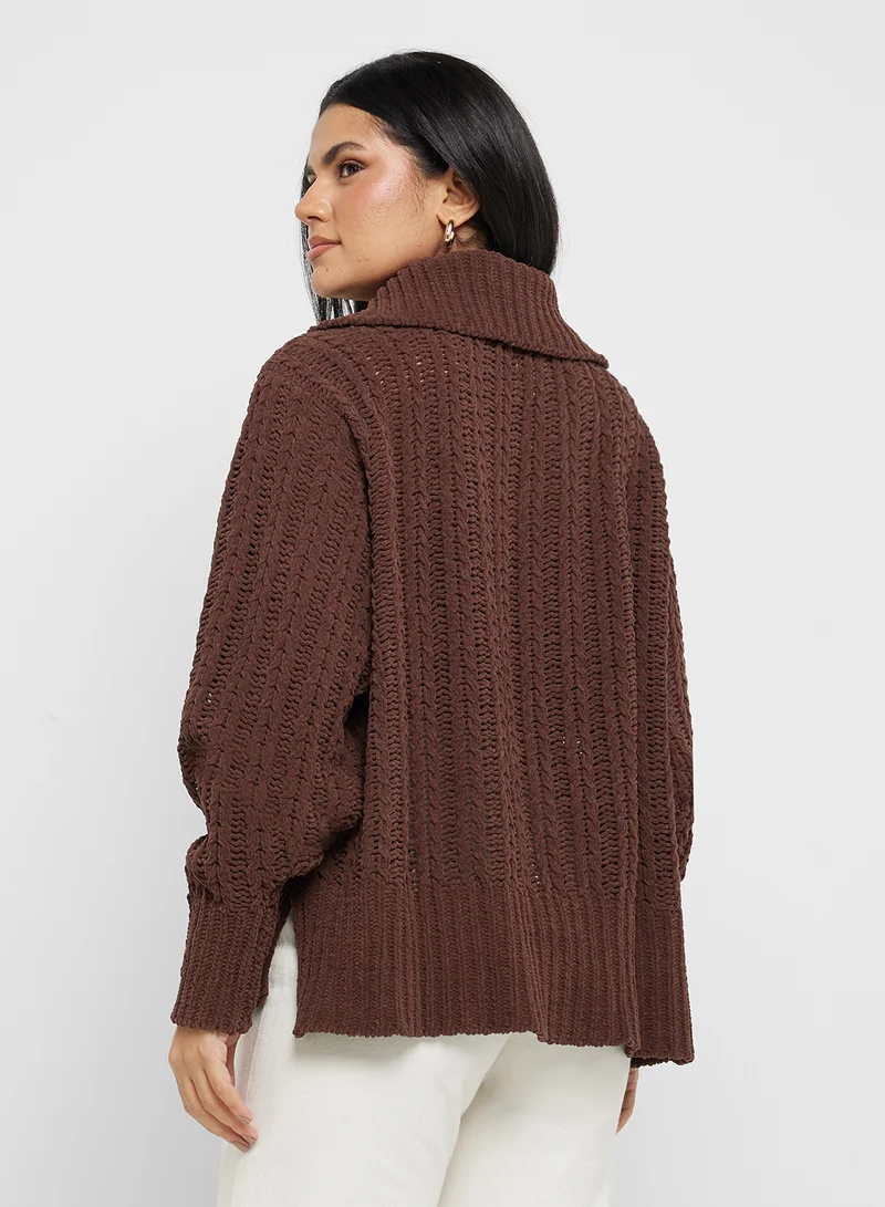 آري من امريكان ايجل Cable Car Quarter Zip Sweater