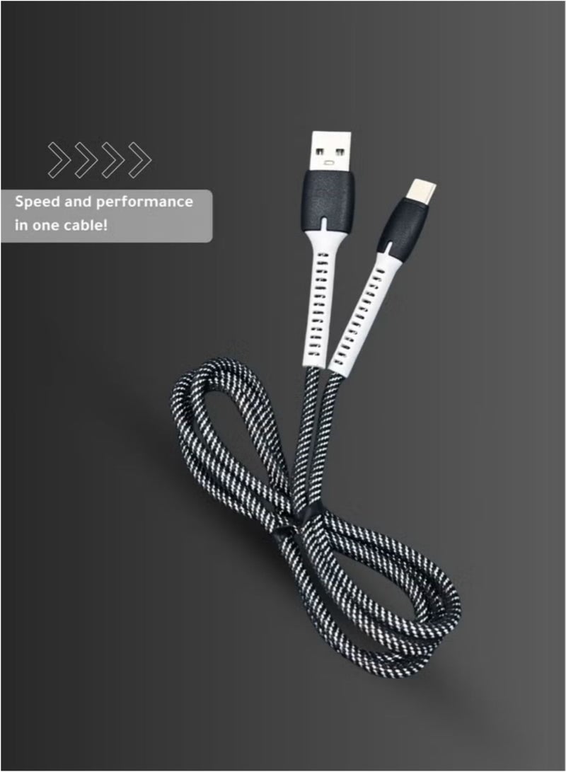 Denx Denx USB to Type-C Fast Charging Cable [3.1A, 1M] - Durable Braided Nylon, Bend-Resistant Design - Rapid Charge Compatible with Samsung Galaxy, Pixel, iPad Pro & More - Image 2