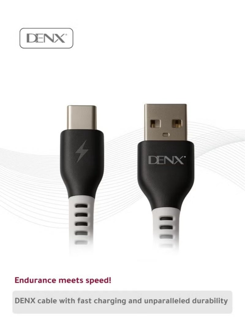 Denx Denx USB to Type-C Fast Charging Cable [3.1A, 1M] - Durable Braided Nylon, Bend-Resistant Design - Rapid Charge Compatible with Samsung Galaxy, Pixel, iPad Pro & More - Image 3