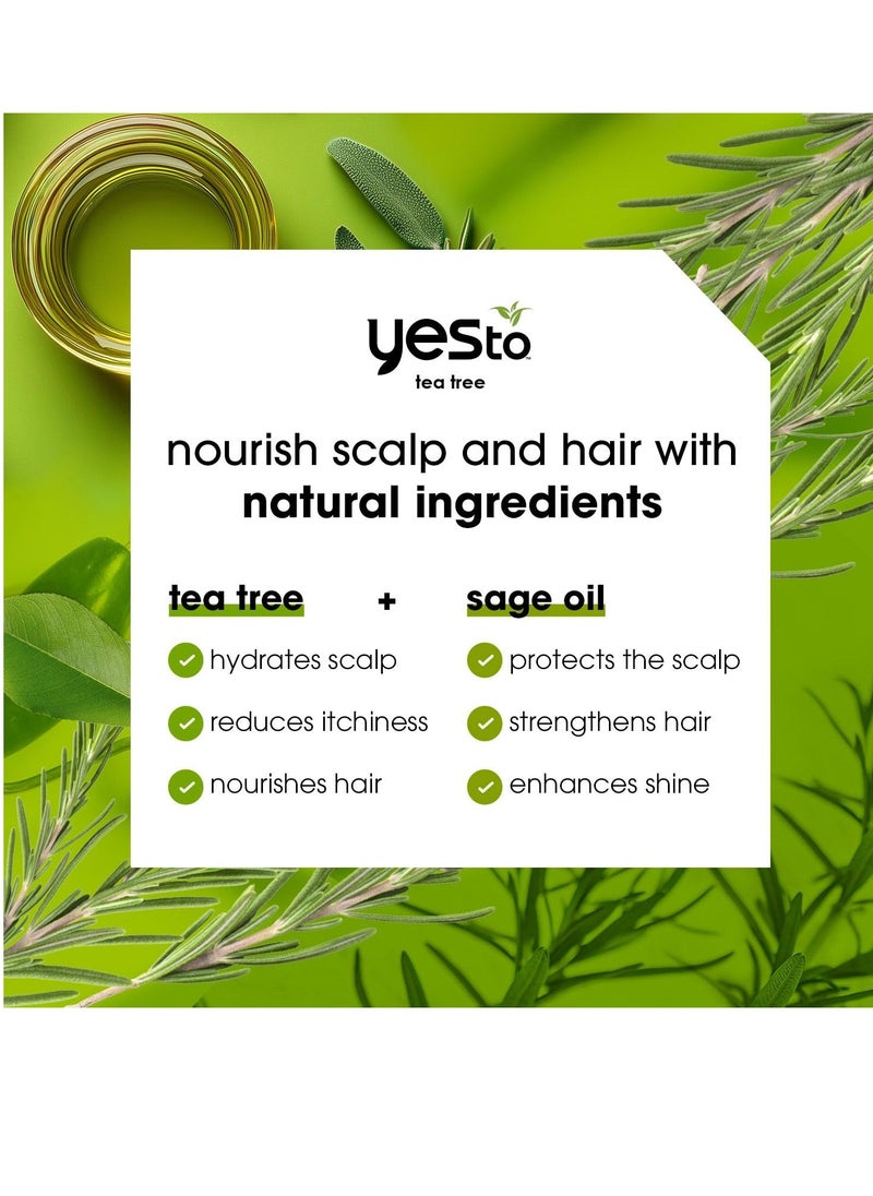 Yes To Yes To Tea Tree & Sage Oil Shampoo and Conditioner, Soothing Dry Itchy Scalp, Natural, Vegan & Cruelty-Free, 12 Fl Oz  - Image 5