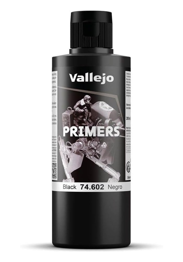 Vallejo Model Color 200 ml Polyurethane Primer - Black - Image 1