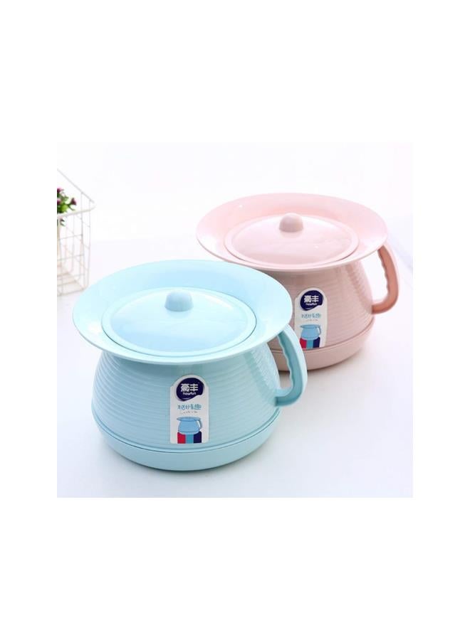 Portable Toilet Plastic Potty Urinal Bedroom Urinal Chamber Pot with Lid to from Escaping (Pink)