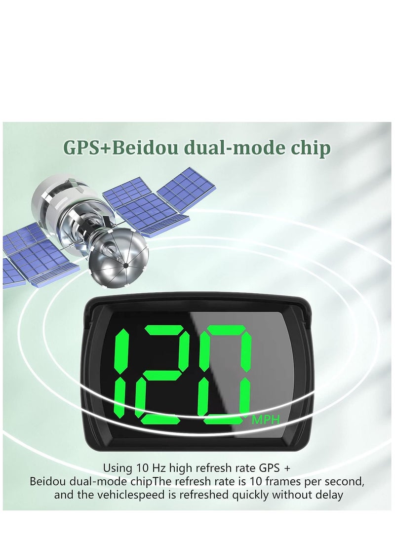 ماركة غير محددة - شاشة عرض أمامية للسيارات، عداد السرعة الرقمي GPS مع سرعة ميل في الساعة، تركيب كابل USB، مناسب لجميع السيارات - Image 1