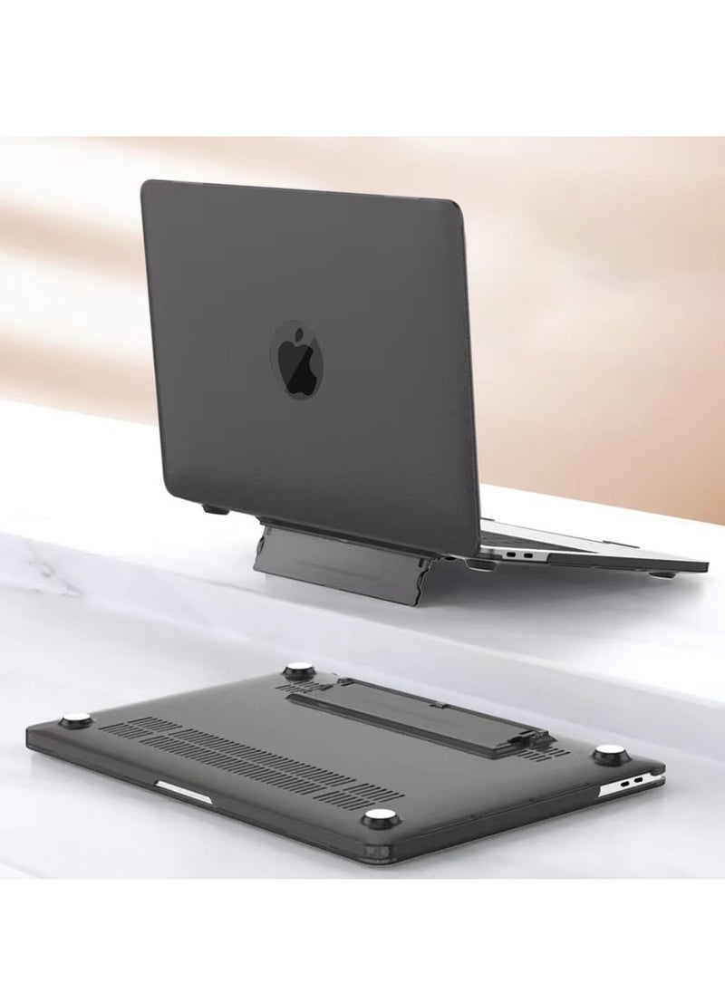 Generic - Hard Shell Case Protective Snap On Cover with Fold Kickstand Compatible with MacBook Air Laptop Accessories (Black 13.6 Air (A2681/A3113)) - Image 1