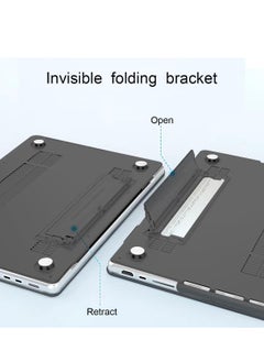 Generic Hard Shell Case Protective Snap On Cover with Fold Kickstand Compatible with MacBook Air Laptop Accessories (Black 13.6 Air (A2681/A3113))  - Image 4
