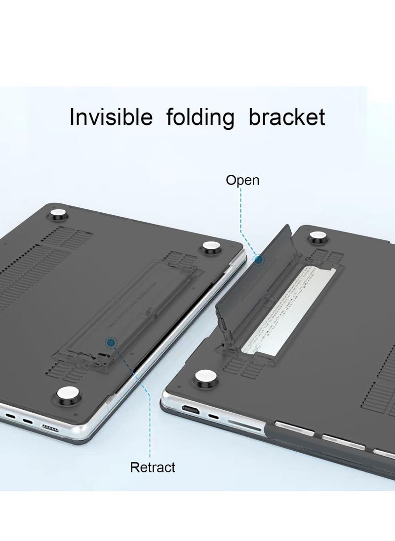 Generic - Hard Shell Case Protective Snap On Cover with Fold Kickstand Compatible with MacBook Air Laptop Accessories (Black 13.6 Air (A2681/A3113)) - Image 1