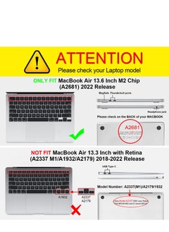 Generic Hard Shell Case Protective Snap On Cover with Fold Kickstand Compatible with MacBook Air Laptop Accessories (Black 13.6 Air (A2681/A3113))  - Image 2