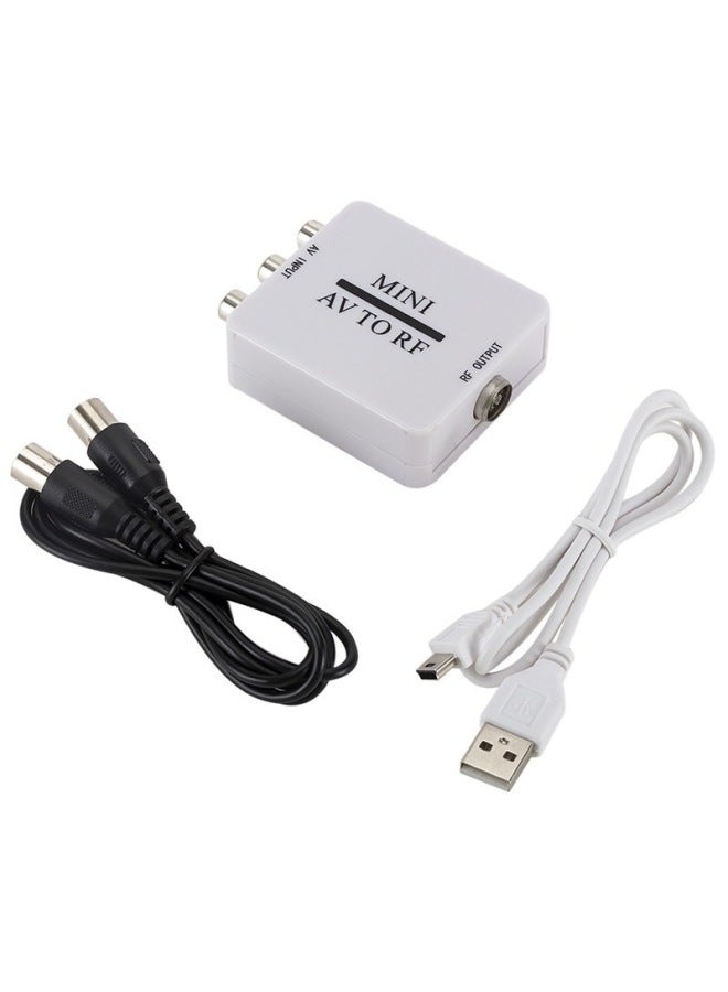 AV To RF Video Converter AV To RF Amplifier TV Switcher Support Rf67.25mhz61.25 MHz-Color:White - Image 1