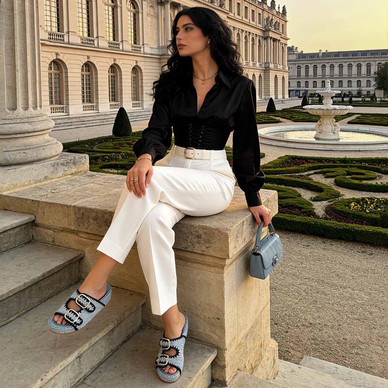 MICIFA Raffia Platform Sandals for Women, Wedges Summer Beach Sandals Comfortable Cute Woven Straw Crochet Sandals Shoes Casual Adjustable Buckle Strap Shoes - Image 3