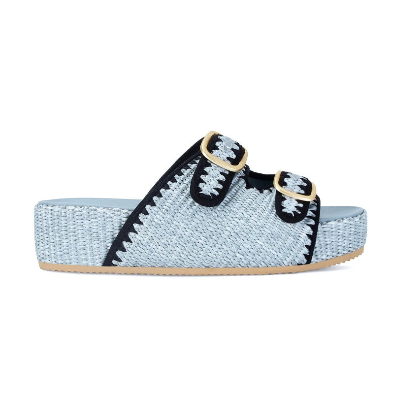 MICIFA Raffia Platform Sandals for Women, Wedges Summer Beach Sandals Comfortable Cute Woven Straw Crochet Sandals Shoes Casual Adjustable Buckle Strap Shoes - Image 5