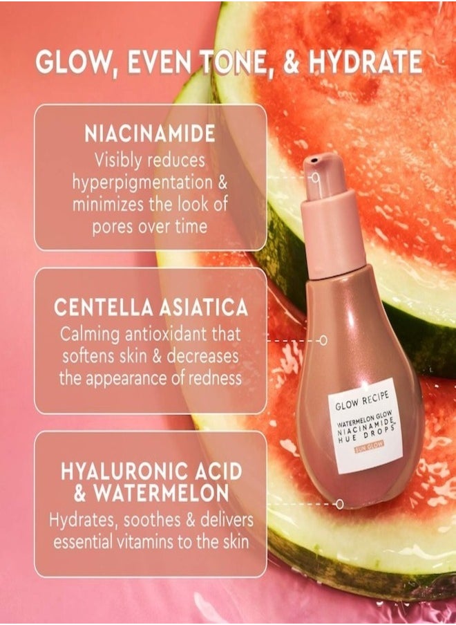 GLOW RECIPE Watermelon Glow Niacinamide Dew Drops (40ml) – Hydrating & Brightening Highlighting Serum with Watermelon Extract, Niacinamide, and Hyaluronic Acid for Glowing, Radiant Skin - pzsku/Z7539B0D45F409B07C151Z/45/_/1714816592/fdcb4c82-d4aa-47f5-b678-1576b03588cc