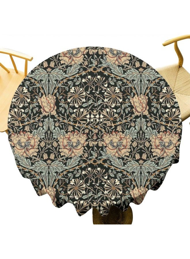 JanJCurt William Morris Tablecloth, Boho Rustic Ethnic Flower Original Design Print Table Cloth for Home Party Dining Room Kitchen Decor 70x70inch - Image 5