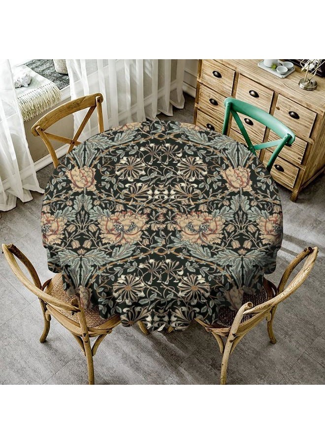JanJCurt William Morris Tablecloth, Boho Rustic Ethnic Flower Original Design Print Table Cloth for Home Party Dining Room Kitchen Decor 70x70inch - Image 1