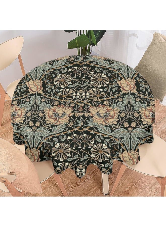 JanJCurt William Morris Tablecloth, Boho Rustic Ethnic Flower Original Design Print Table Cloth for Home Party Dining Room Kitchen Decor 70x70inch - Image 2