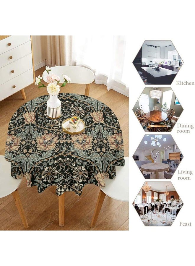 JanJCurt William Morris Tablecloth, Boho Rustic Ethnic Flower Original Design Print Table Cloth for Home Party Dining Room Kitchen Decor 70x70inch - Image 4