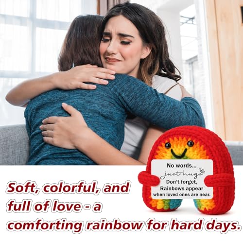 BuiltFit Sympathy Memorial Bereavement Gifts - No Words, Just Hugs, Handmade Crochet Rainbow Grief Grieving Gift for Loss of Loved One Mom Dad Women Men Father Mother Pets Dog Cat - Image 5