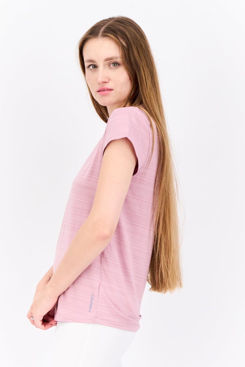 HEAD Women Sportswear Fit Short Sleeves Training T-Shirt, Mauve Shadows - Image 3