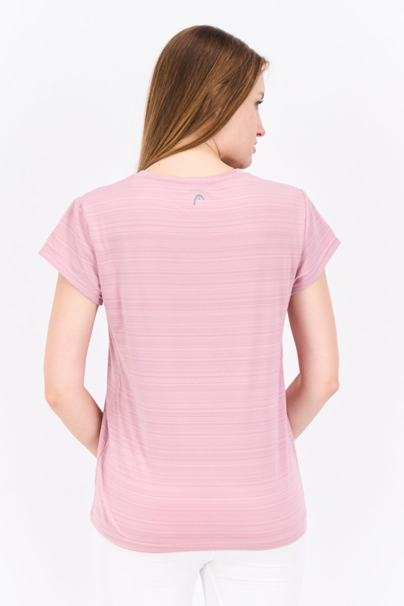 HEAD Women Sportswear Fit Short Sleeves Training T-Shirt, Mauve Shadows - Image 4