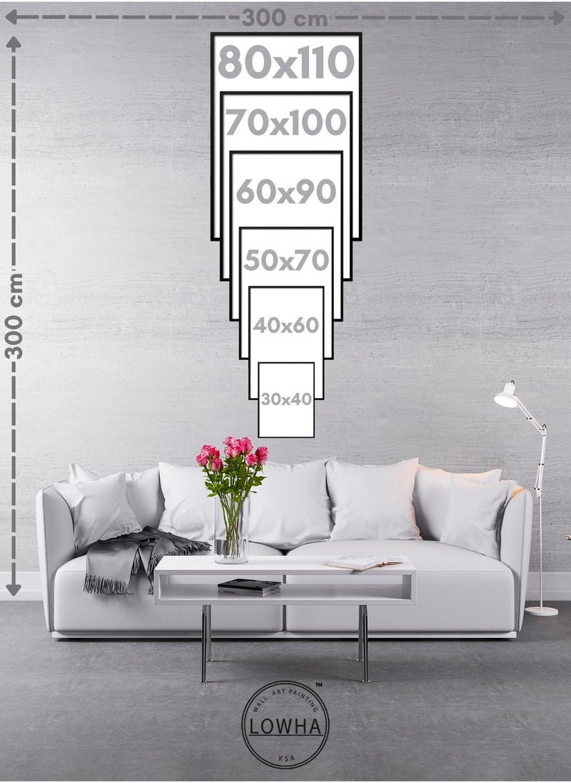 لوحة - لوحة كانفاس على إطار خشبي بتصميم فن تجريدي للمتاهة - Image 1