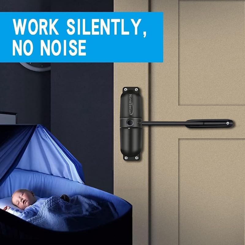 HoneSecur أقفال الأمان من هوني سكيور، مفصلات قابلة للتعديل، قفل تلقائي معتمد للحريق، تحويل الأبواب المفصلية إلى أبواب تغلق ذاتياً - أسود - Image 4