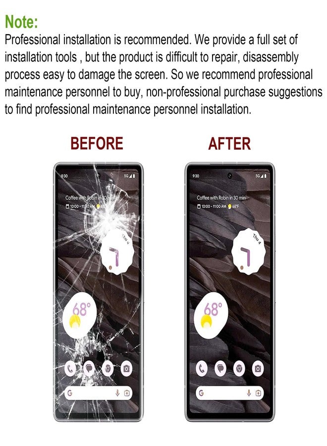 SwarKing Display Glass Front Glass Outer Screen Lens Replacement Compatible with Google Pixel 7a with Repair Kit - Image 4