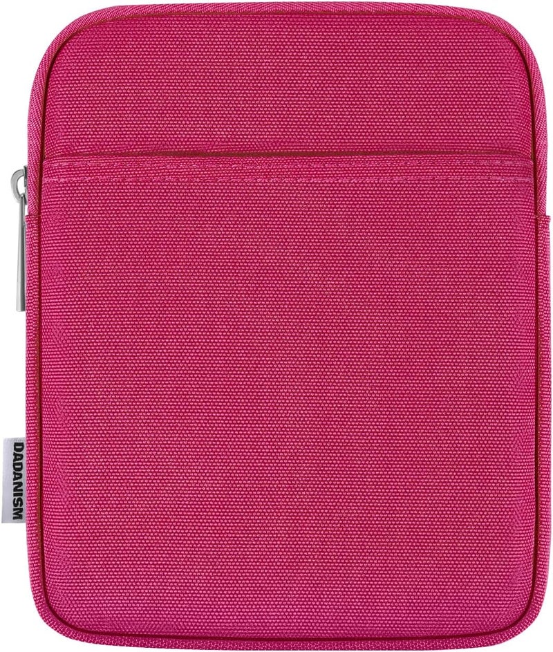 Dadanism 6-7 Inch Padded Sleeve for 7" Kindle Colorsoft Signature Edition and All-New Kindle Paperwhite, Protective Sleeve Pouch Bag Carrying Case for 6" Kindle/Kindle Oasis/Kobo E-Reader, Raspberry - Image 1