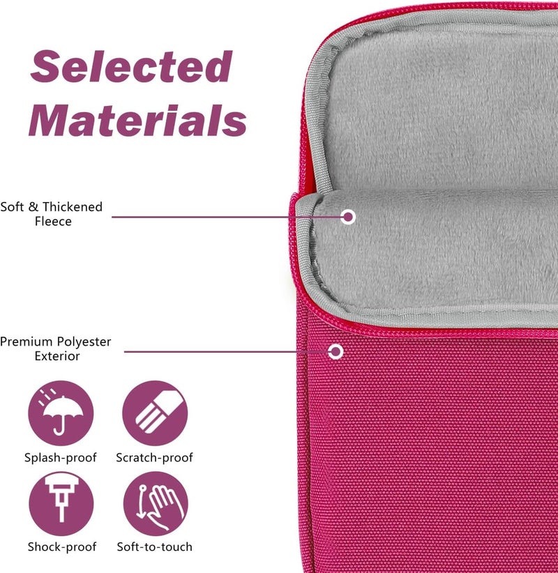 Dadanism 6-7 Inch Padded Sleeve for 7" Kindle Colorsoft Signature Edition and All-New Kindle Paperwhite, Protective Sleeve Pouch Bag Carrying Case for 6" Kindle/Kindle Oasis/Kobo E-Reader, Raspberry - Image 3