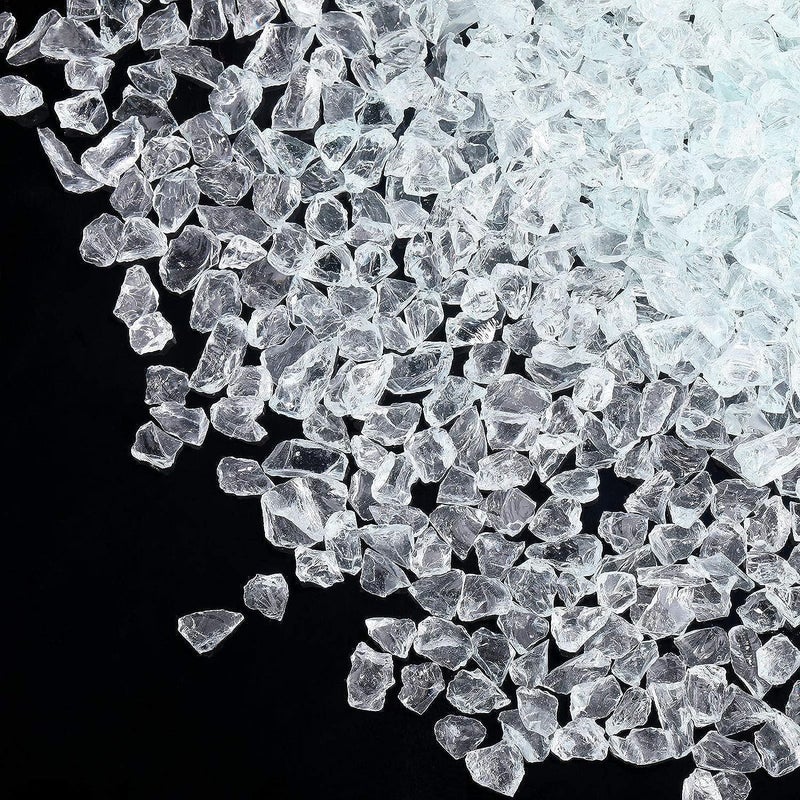 iParn 500 grams Crushed Glass 36mm Crushed Glass Crystals Resin Art Crafts Vase Filler Home Decorations Natural - Image 1