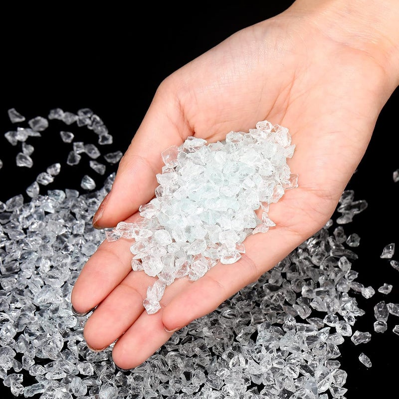 iParn 500 grams Crushed Glass 36mm Crushed Glass Crystals Resin Art Crafts Vase Filler Home Decorations Natural - Image 5