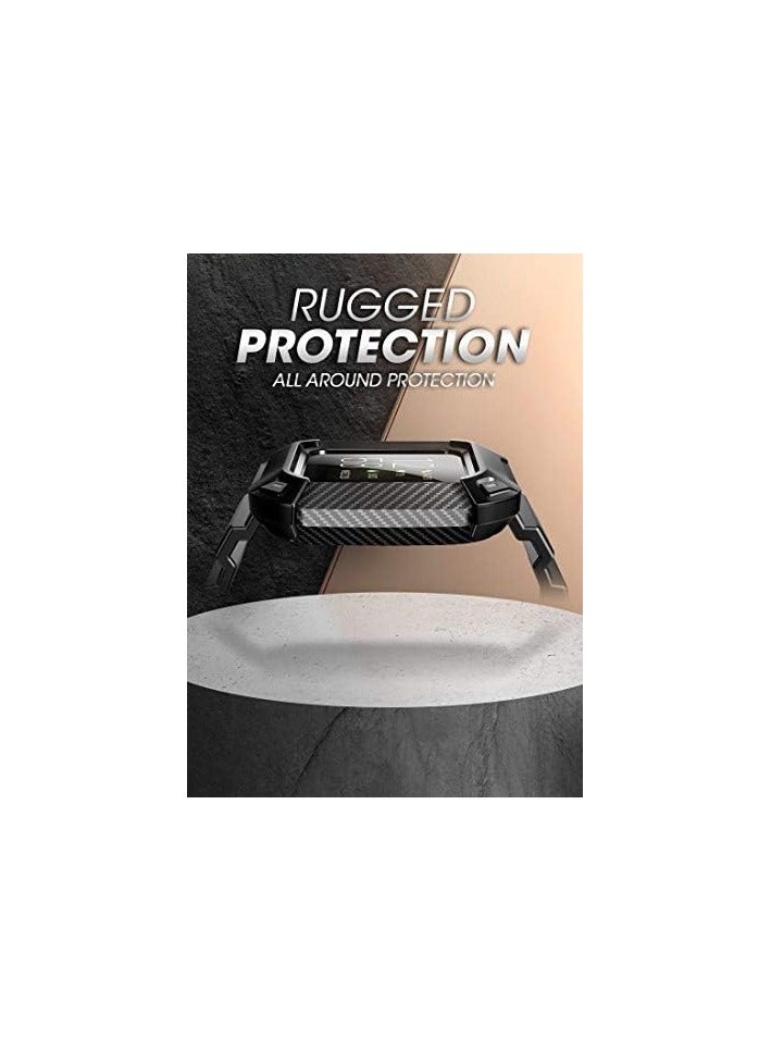 SUPCASE Unicorn Beetle Pro Series Designed for Fitbit Versa 3 / Fitbit Sense, Protective Replacement Wristband Case Band - Black - Image 2