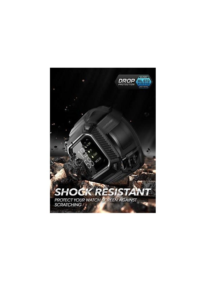 SUPCASE Unicorn Beetle Pro Series Designed for Fitbit Versa 3 / Fitbit Sense, Protective Replacement Wristband Case Band - Black - Image 4