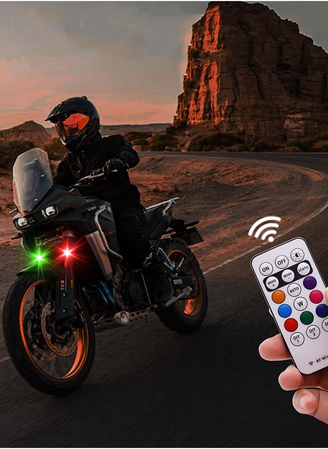 Sweet Life - 4PCS Wireless LED Strobe Lights with Remote Control, 8 Colors USB Waterproof Anti Collision Led Emergency Warning Lights for Car Motorcycle Drone Aircraft Bike - Image 1