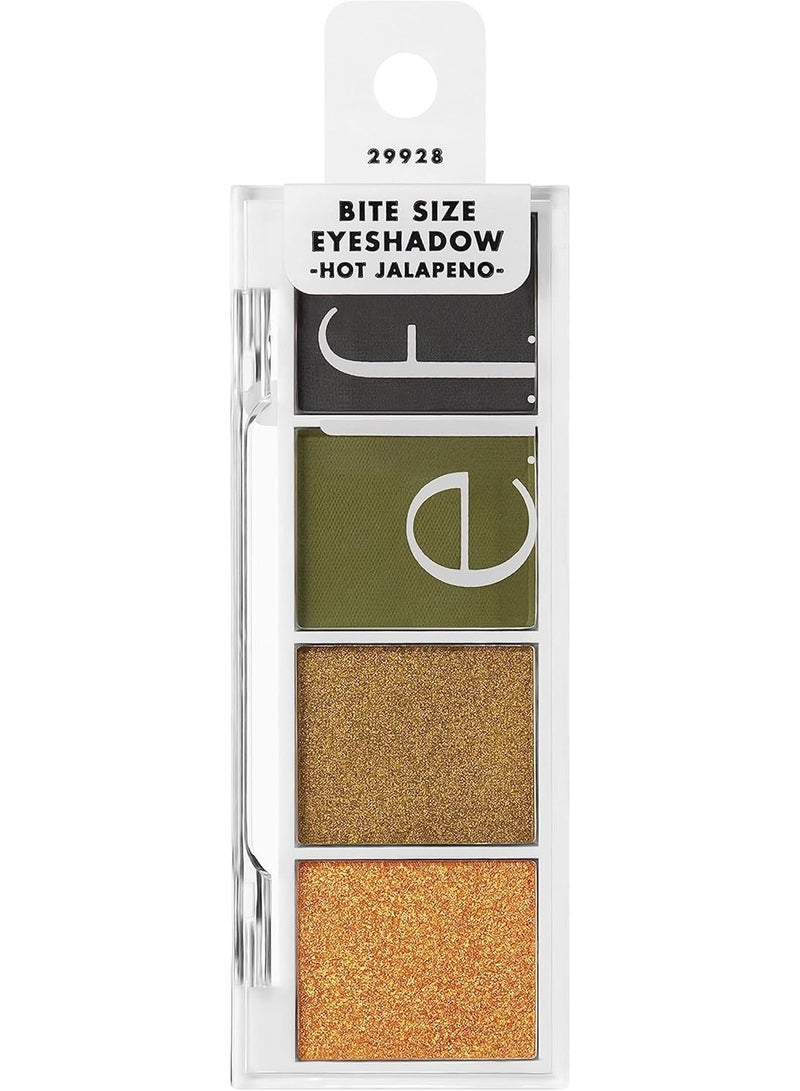 elf Bite-Size Eyeshadow, Ultra-Pigmented Eye Makeup Quad, 4 Matte & Shimmer Shades, Creamy & Blendable Powder, Hot Jalapeño, 0.12 Oz - Image 4