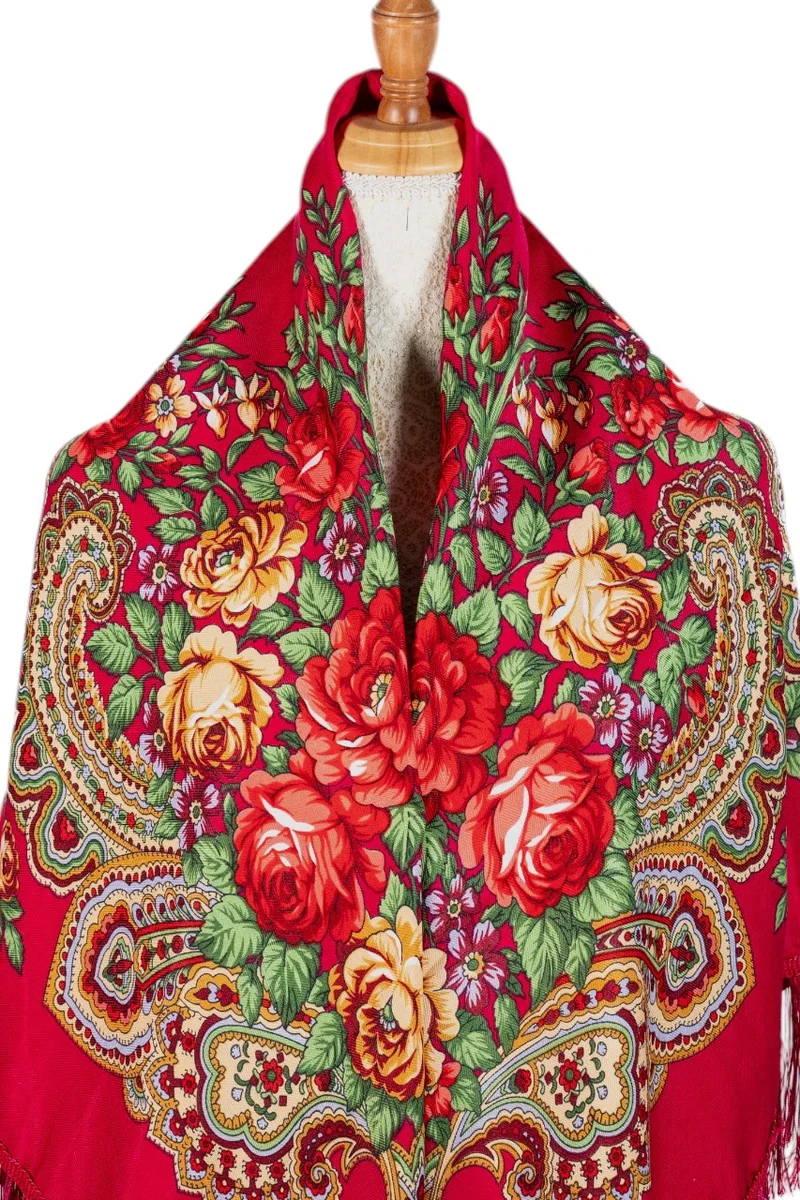 D'Daniela Agafiya Women's Eastern European Cotton Tassel Shawl