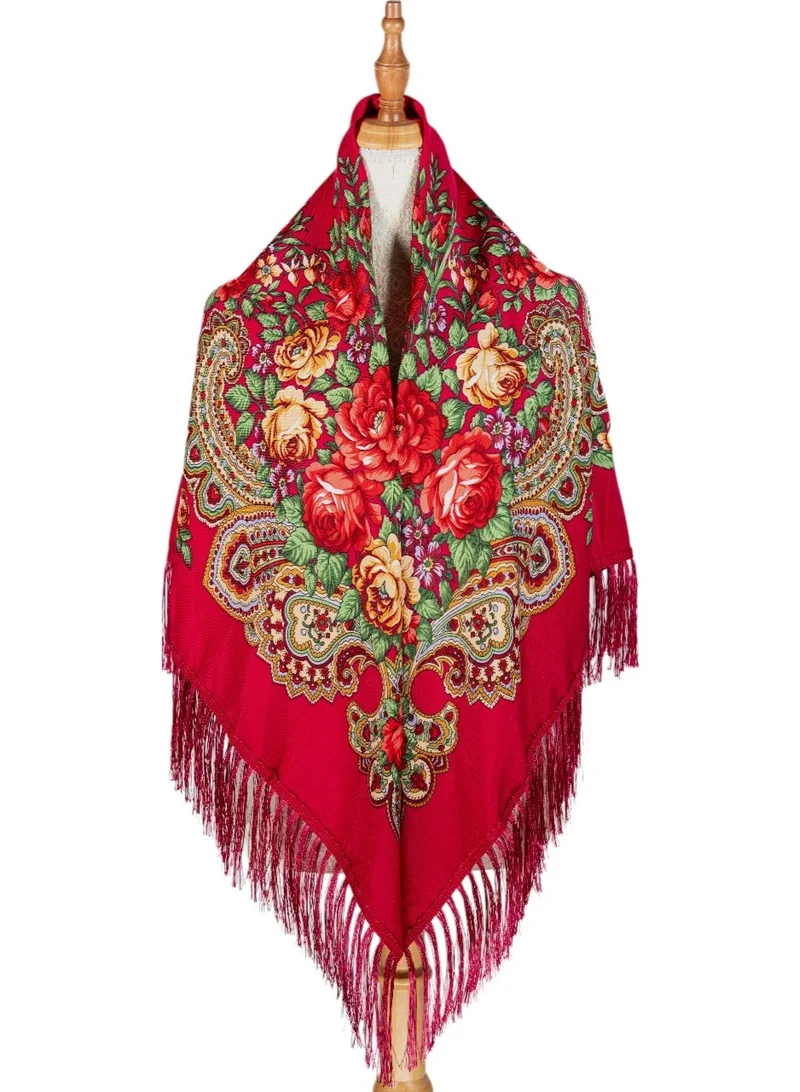 Agafiya Women's Eastern European Cotton Tassel Shawl