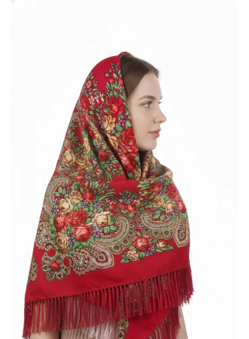 D'Daniela Agafiya Women's Eastern European Cotton Tassel Shawl