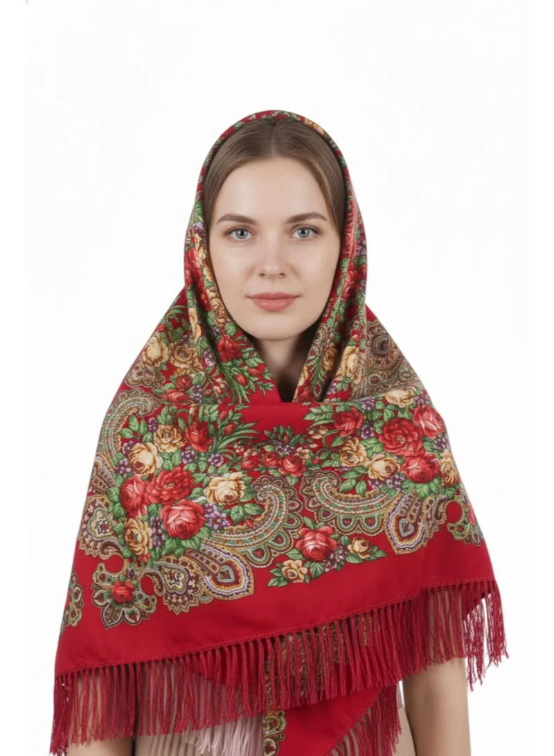 D'Daniela Agafiya Women's Eastern European Cotton Tassel Shawl