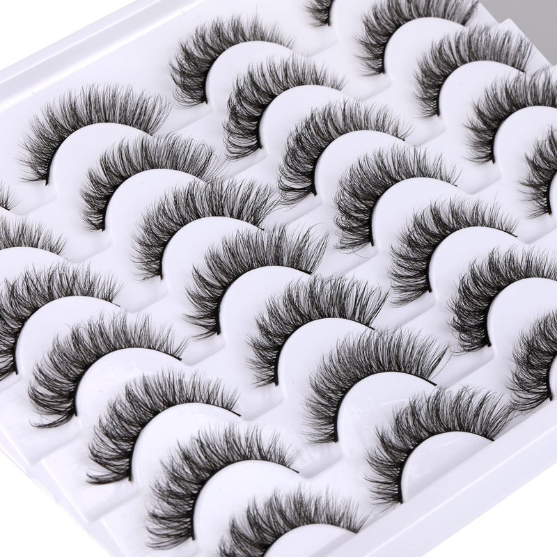 Newcally Cat Eye Lashes Natural Look False Eyelashes Short Wispy 3D Volume Fake Eye Lashes Pack 14 Pairs - Image 2