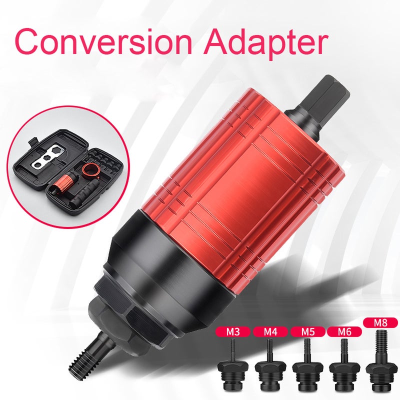 Detachable Manual Electric Rivet Nut Tool Conversion Accessories Hand Rivet Nut Tool Set Electric Pneumatic Rivet Machine Quick Conversion Tool Set with Storage Box - Image 2