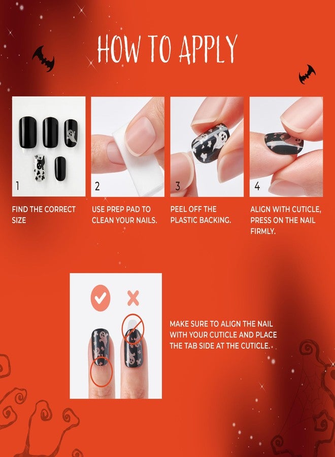 KISS imPRESS Halloween Press On Nails, ‘Superstitious’, Green, Medium Coffin, Magnetic Powder Effect, No Glue, Glow-In-The-Dark, Includes Prep Pad, Mini Nail File, Manicure Stick & 30 Fake Nails - Image 2